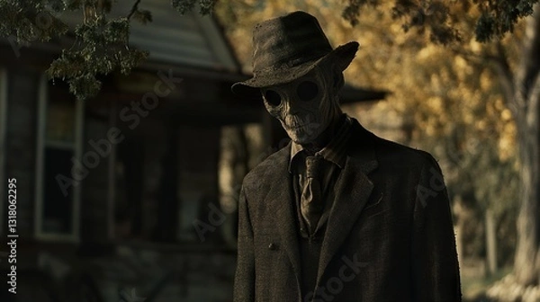 Fototapeta A Ghastly Figure in a Creepy Setting