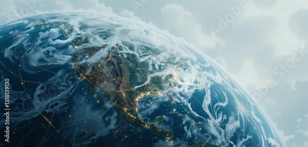 Fototapeta Earth in various elements of nature and space