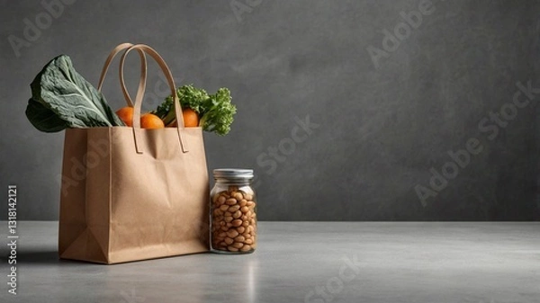 Fototapeta paper bag with vegetables inside