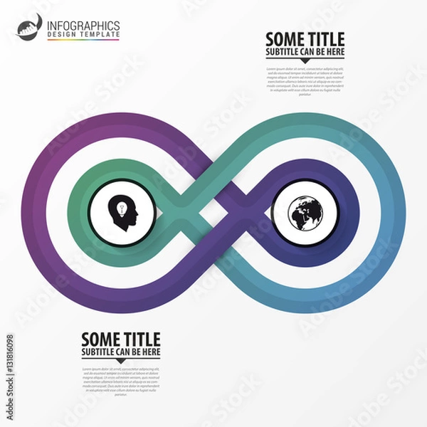 Fototapeta Infographic design concept. Two connected circles. Vector