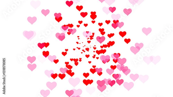 Obraz 愛、ハートが膨らむイラスト