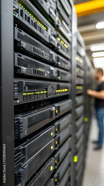 Obraz Server room technician maintenance