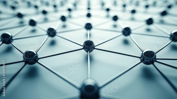Fototapeta Network nodes connected, abstract graphic