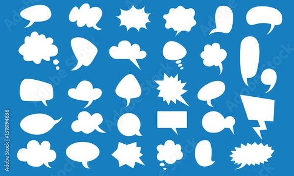 Fototapeta PrintSpeech Bubble set, talk bubble, cartoon chatting box, message box, cartoon balloon word design, conversation chats in comics.