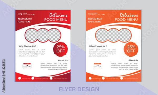 Fototapeta Modern Food Menu Flyer Design
