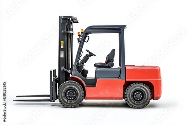 Obraz Forklift equipment positioned against a plain white background