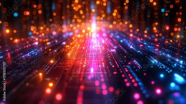 Fototapeta Nano-scale optical circuits processing light signals