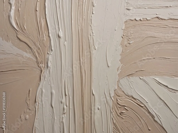 Fototapeta Thick, textured surfaces of pastel-colored paint or cream. Generative AI.