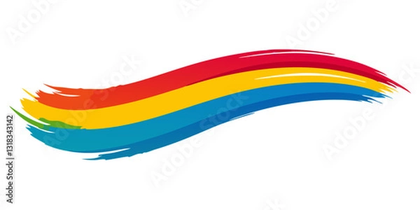 Fototapeta Bright Rainbow Feather Illustration with Colorful Line