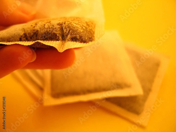 Fototapeta teabags and hand