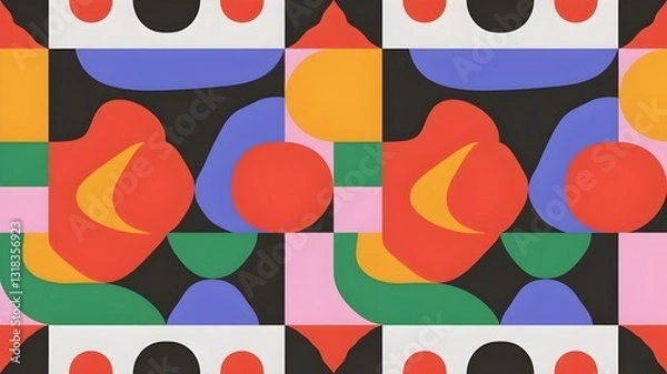 Fototapeta Vibrant Shapes Decorative Geometric Pattern Perfect for Prints and Gift Wrapping