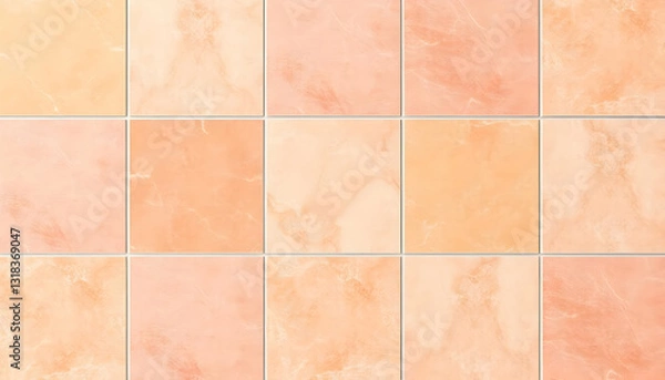 Fototapeta Light Peach Marble Tile Pattern for Modern Interior Design