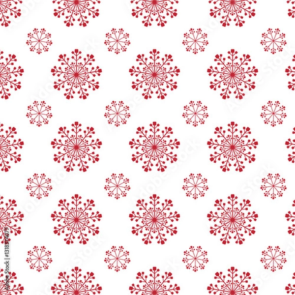 Fototapeta seamless pattern with red flowers