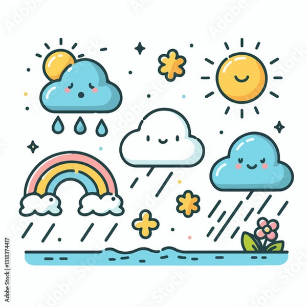 Fototapeta weather icons set
