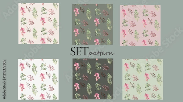 Obraz Set of vector seamless spring patterns