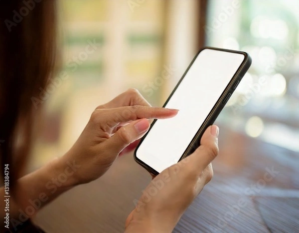 Fototapeta スマートフォンを操作する女性