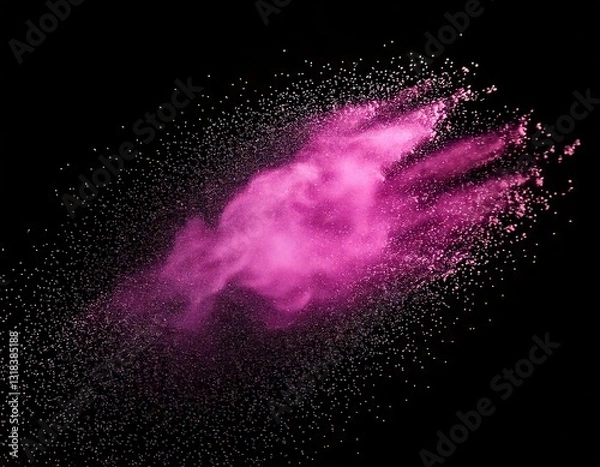 Fototapeta 幻想的に飛び散るピンクの粉