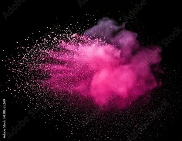 Fototapeta 幻想的に飛び散るピンクの粉