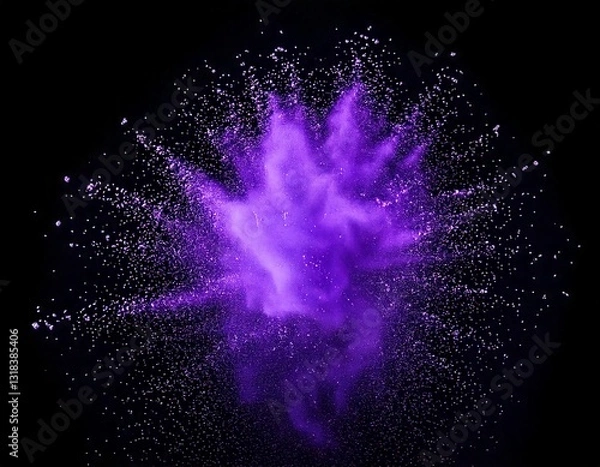 Fototapeta 幻想的に飛び散る紫の粉