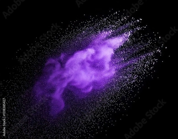 Fototapeta 幻想的に飛び散る紫の粉