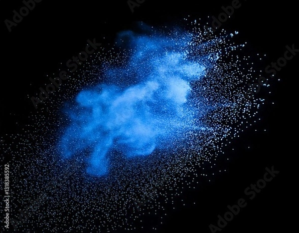 Fototapeta 幻想的に飛び散る青い粉