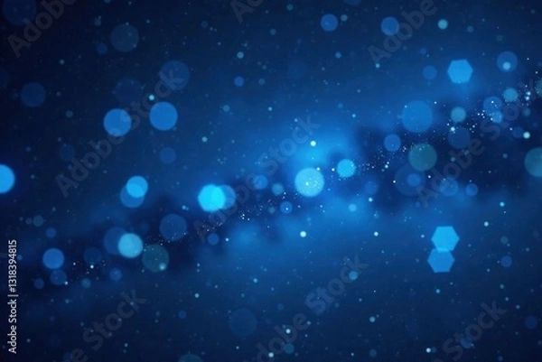 Fototapeta Dark blue night sky with glitter bokeh and twinkling stars, glitter bokeh, starry night, bohemian style