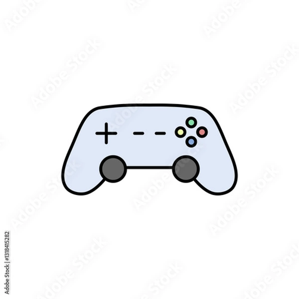 Fototapeta Game controller joystick filled outline icon design. 
