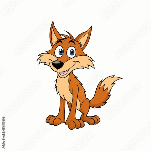 Obraz coyote cartoon isolated on white