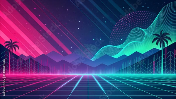 Obraz abstract vector background with stars