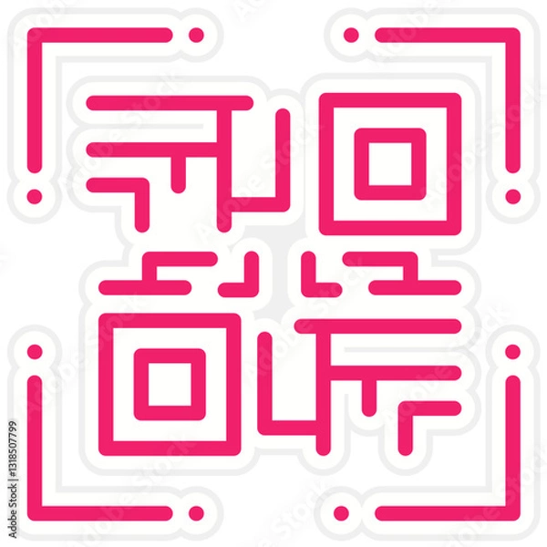 Obraz Vector Design QR Code Icon Style
