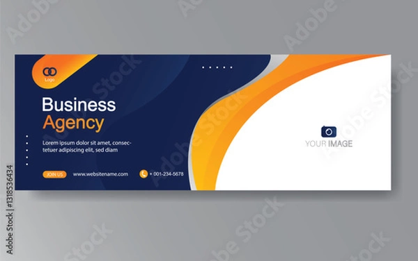 Fototapeta Vector abstract design web banner template. Web Design Elements - Header Design. Abstract geometric web banner template on grey background. Modern banner design.