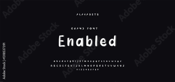Fototapeta Kids style colorful font design, playful childish alphabet, letters and numbers