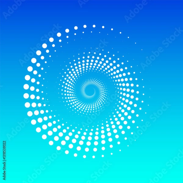 Fototapeta Radioactive dots. Dot divergence diagram. The polka dot icon. Techno style dot graphics. Circular dots digital vector illustration.