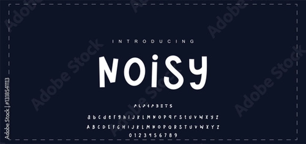 Fototapeta Kids style colorful font design, playful childish alphabet, letters and numbers