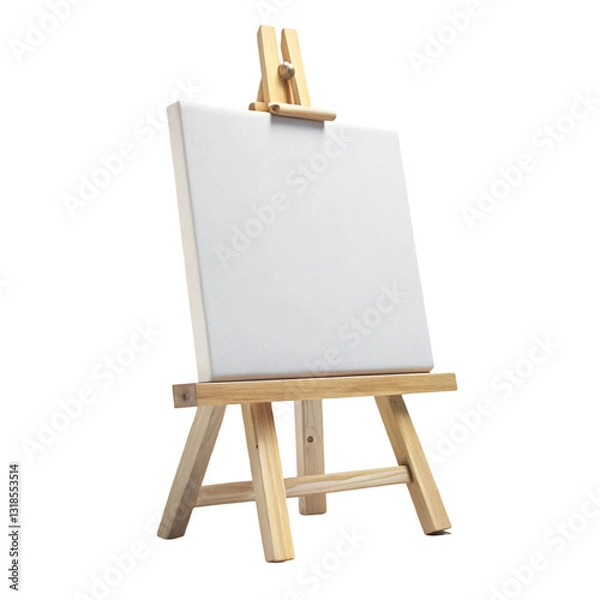 Fototapeta Canvas and Easel Isolated on White Background
