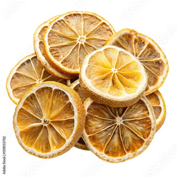 Fototapeta Dried Lemon Slices Isolated on White Background
