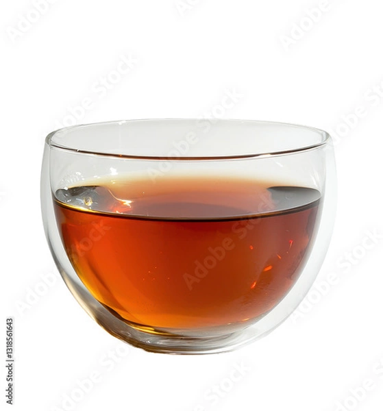 Fototapeta Bowl of amber colored beverage isolated on a transparent background