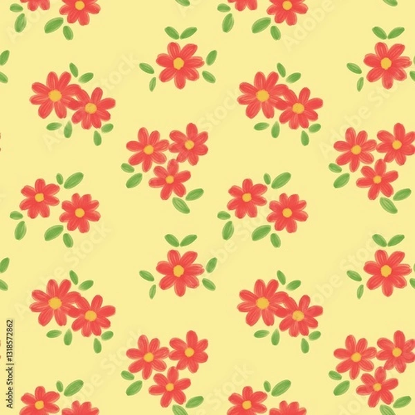 Fototapeta seamless pattern with Daisy 