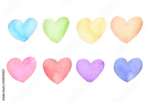 Obraz カラフルな水彩のハート