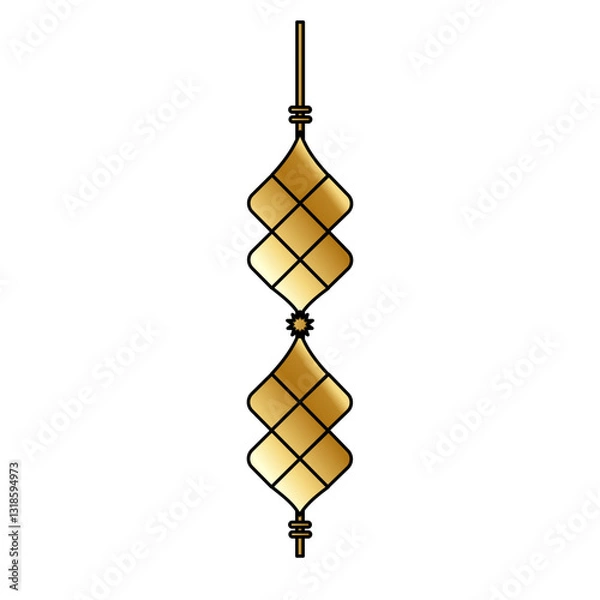 Fototapeta Set with gold extruded embossed patterns.