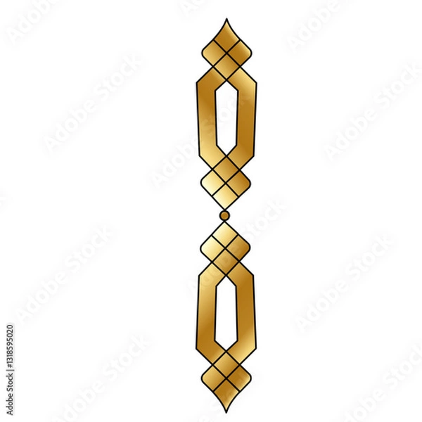 Fototapeta Set with gold extruded embossed patterns.