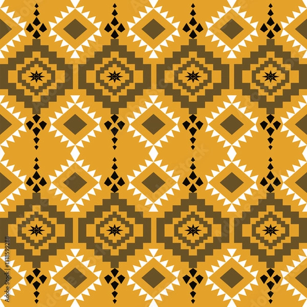 Fototapeta African ethnic traditional pattern. seamless beautiful Kitenge, chitenge style. fashion design in colorful. Geometric circle abstract motif. Floral Ankara prints, African wax prints.