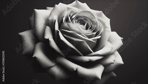 Fototapeta Stunning black and white floral image emphasizing the intricate layers and textures of nature’s beauty