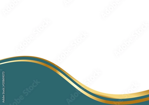 Obraz dark blue and Gold Letterhead Header Divider Template Set
