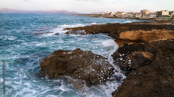 Obraz Rock with crashing waves