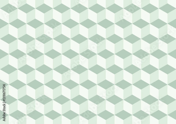 Obraz 3D cube pattern green background. Vector illustration