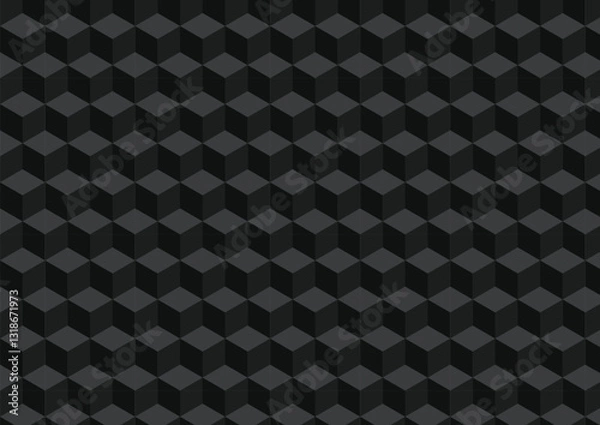 Obraz 3D cube pattern black background. Vector illustration