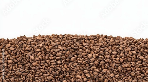 Obraz Close-Up View of Coffee Granules on a White Background with a Smooth Texture