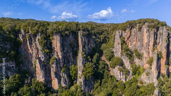 Obraz Sardinian mountains in spring evergreen trees
