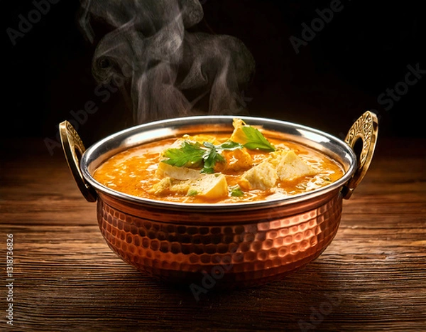 Obraz  A steaming bowl of shahi paneer 